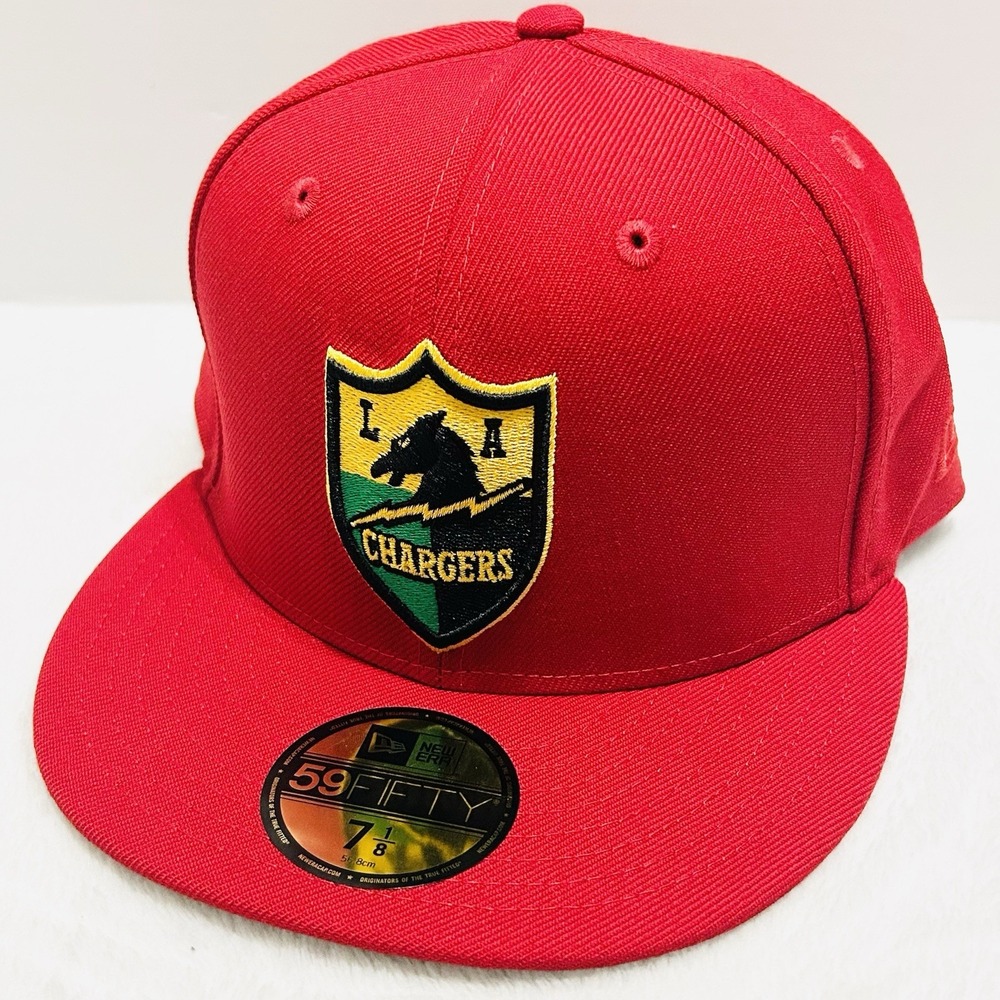 New Era Los Angeles Chargers ITALIA‎ 59FIFTY Fitted Hat Cap 7 1/8 Red NFL